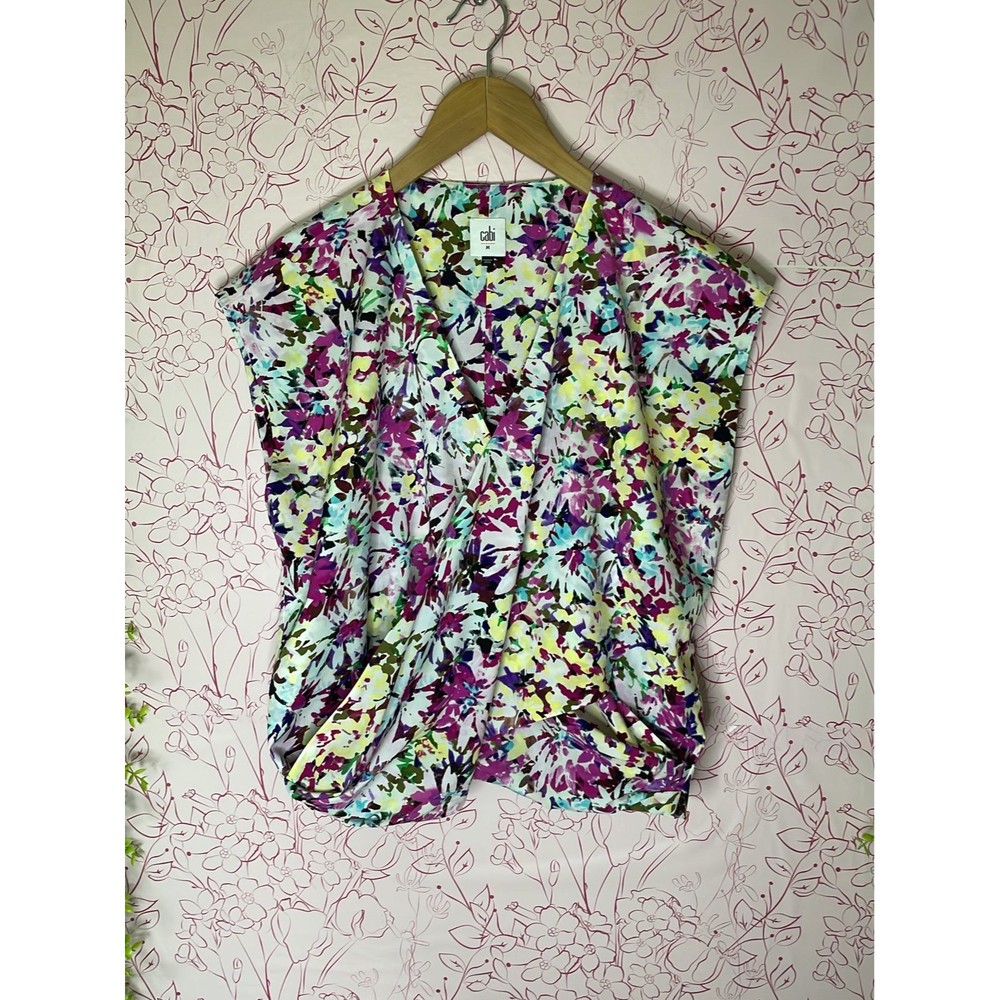 Cabi floral faux wrap Blouse size medium